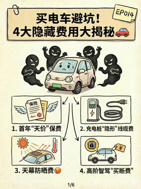 电车购车避坑｜四大隐形消费刺客拆解，新手买车必看打算入手新能源电车的姐妹们注意