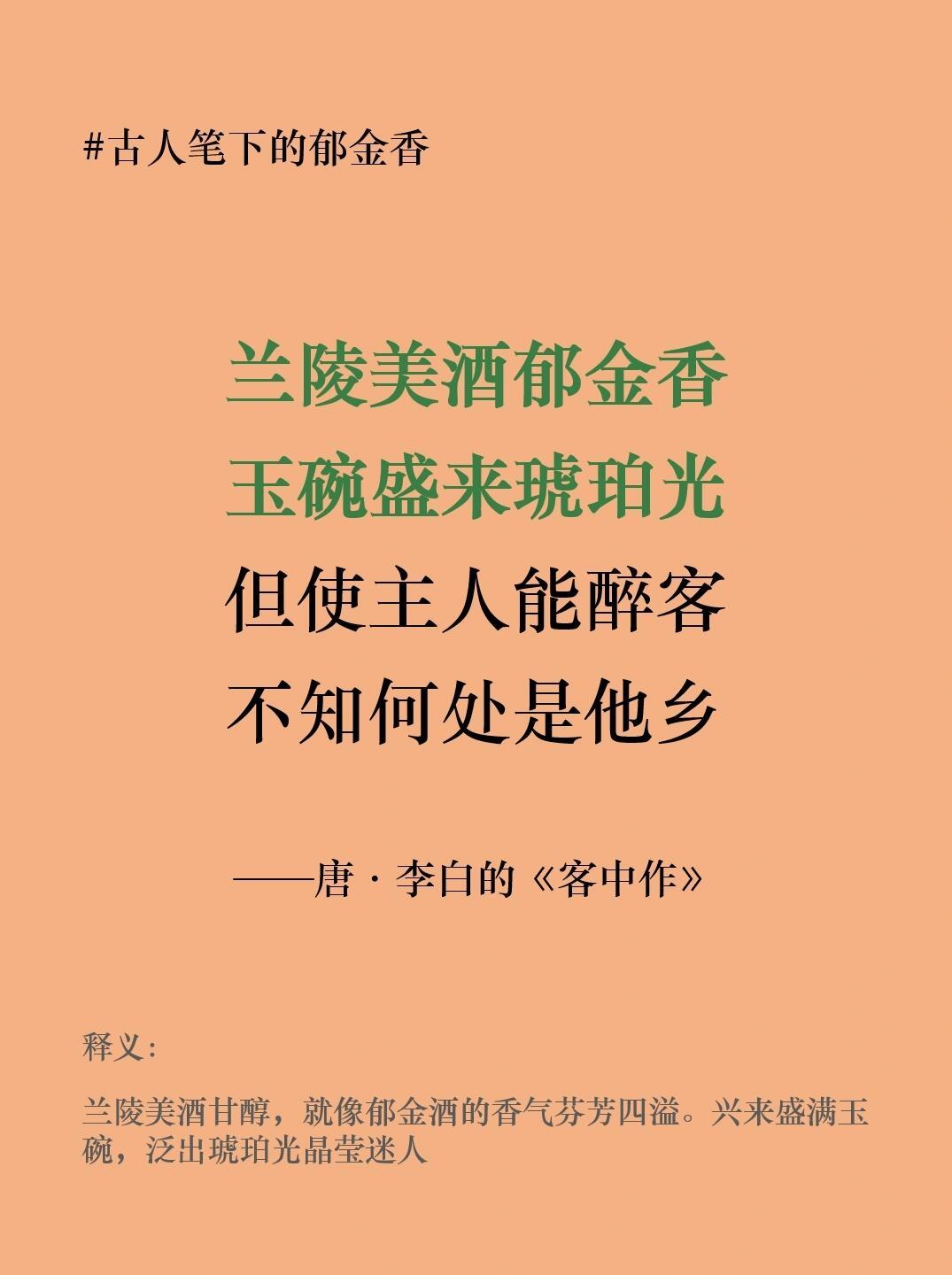 古人笔下的郁金香有多美？记住这几句，保证你出口成章！！！兰陵美酒郁金香，玉椀盛来