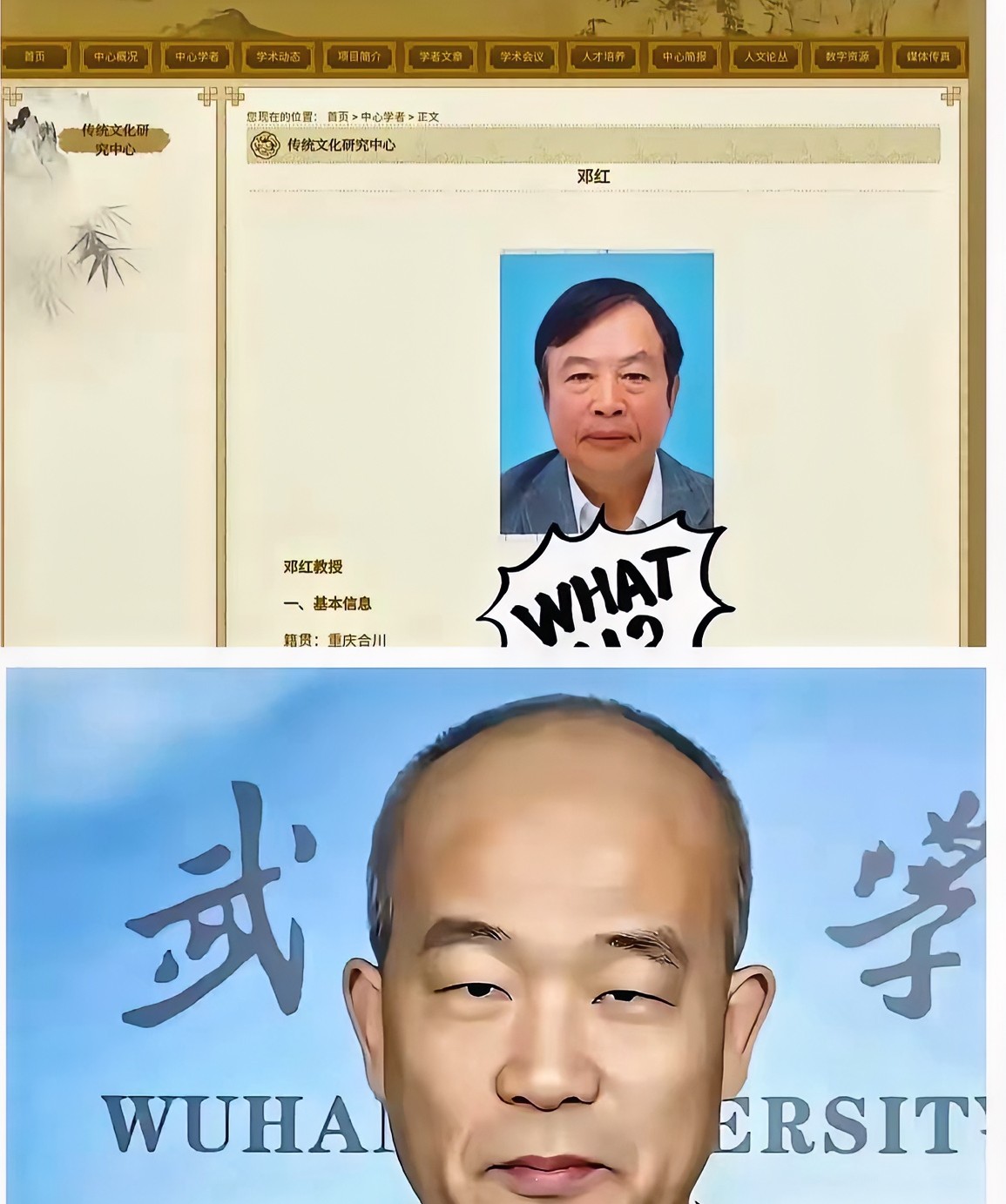 武汉大学这回又被盯上了。有人发现教授简介里写着日本的联系方式。其