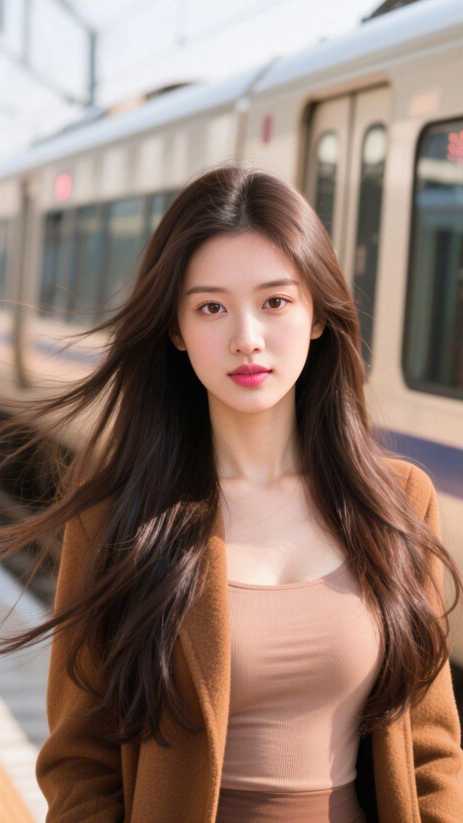 秋日站台晴光文案：风掠过站台，把晴光揉成碎金，漫在轨道旁的空气里。列车静立着，