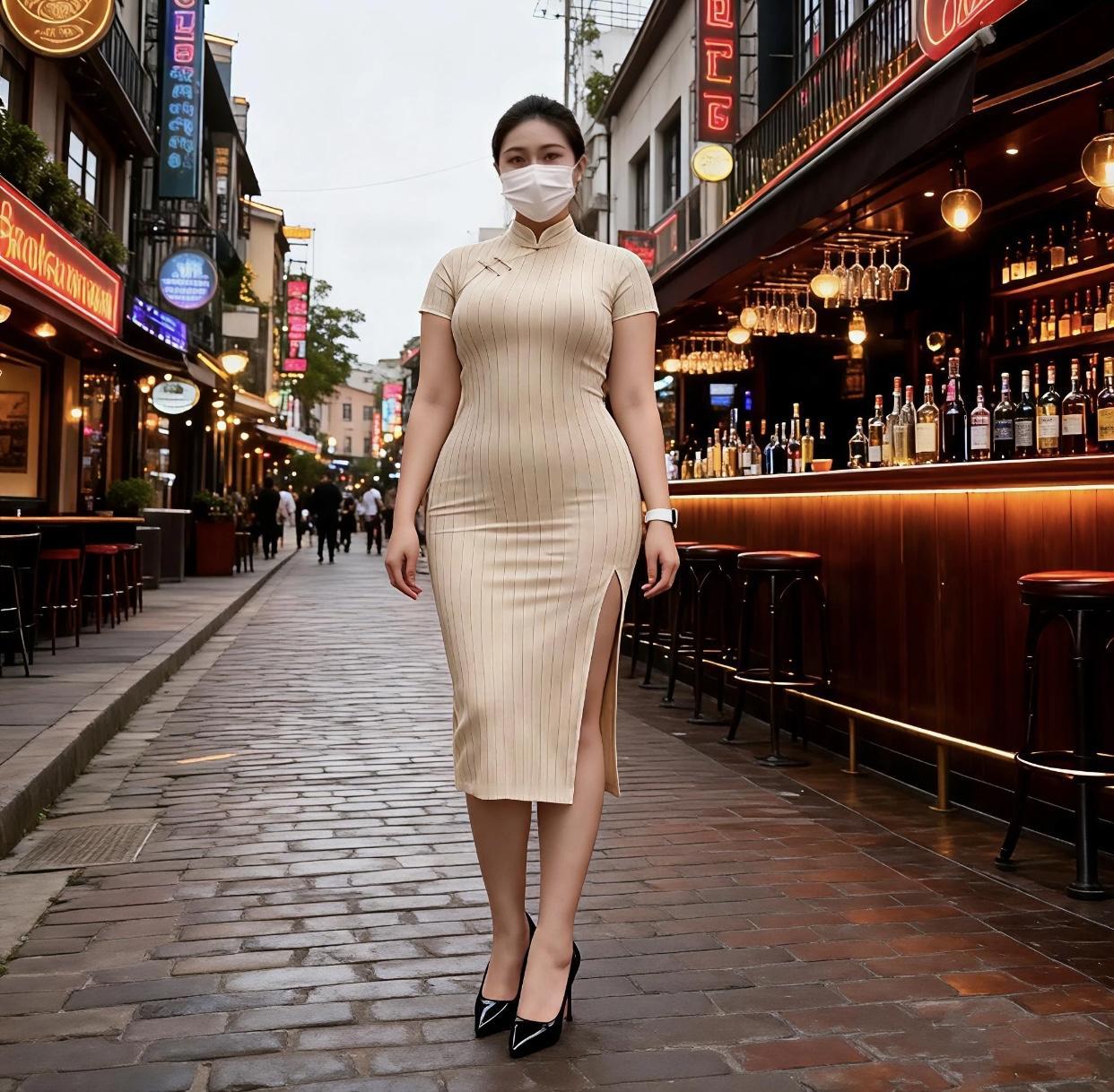 什么样的女生让人过目难忘?夜晚街头的时尚女郎，复古酒吧的霓虹灯下，优雅而神秘。