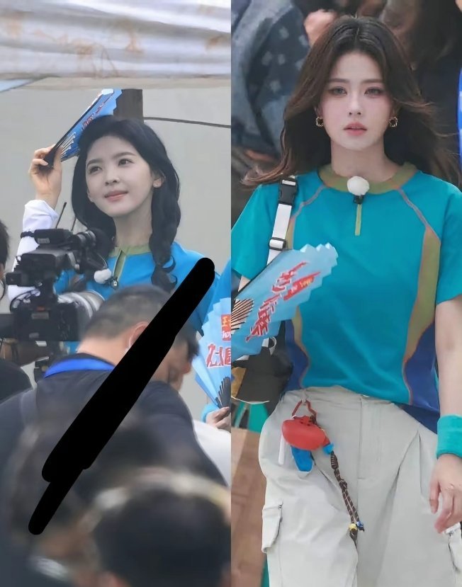 跑男收官路透争议拉满，白鹿佩戴蓝色美瞳，搭配厚重蓝色眼妆，妆感浓烈浮夸。不少网友