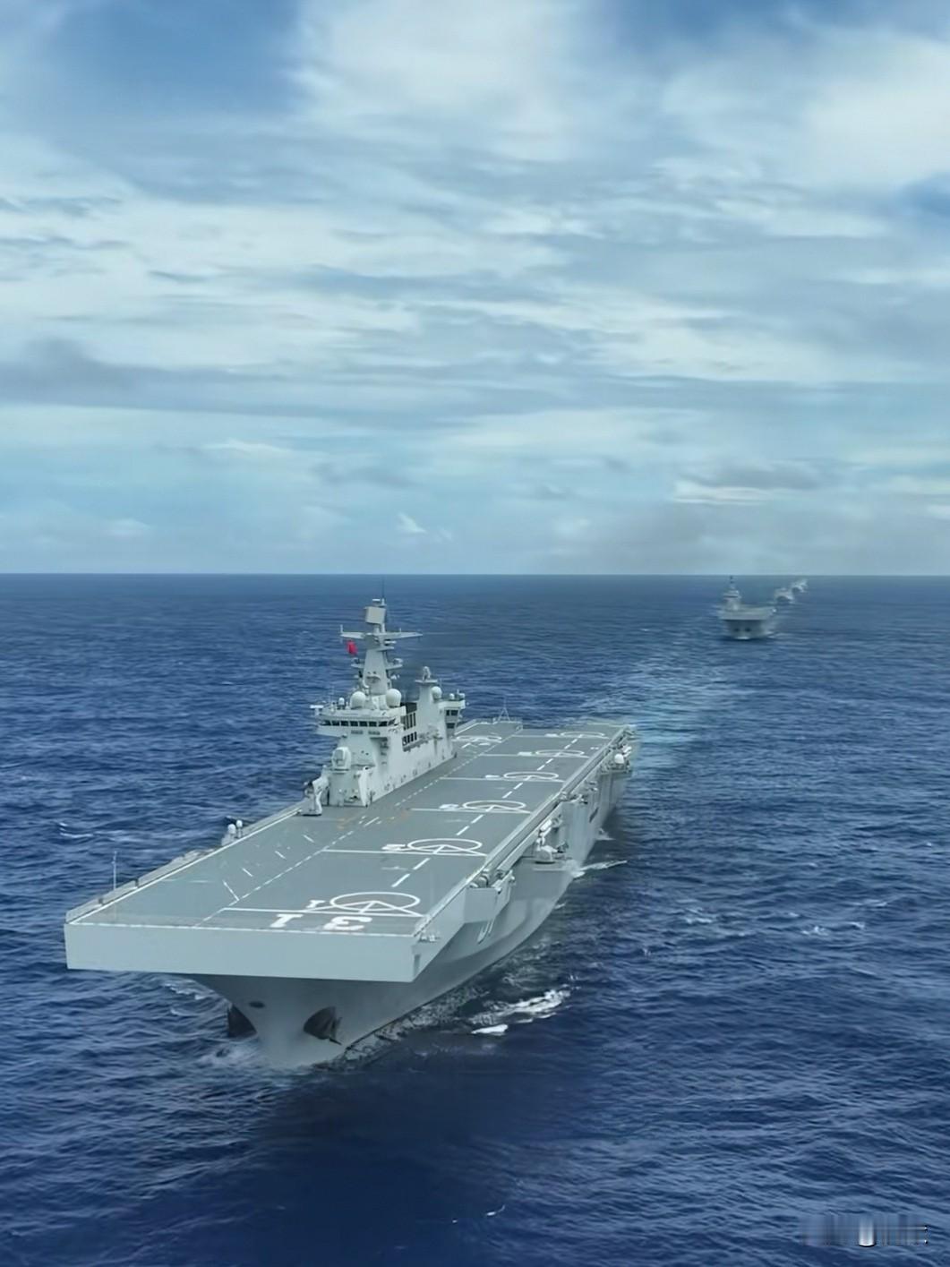 【今日美图分享——气势磅礴的两栖作战编队】075两栖攻击舰071