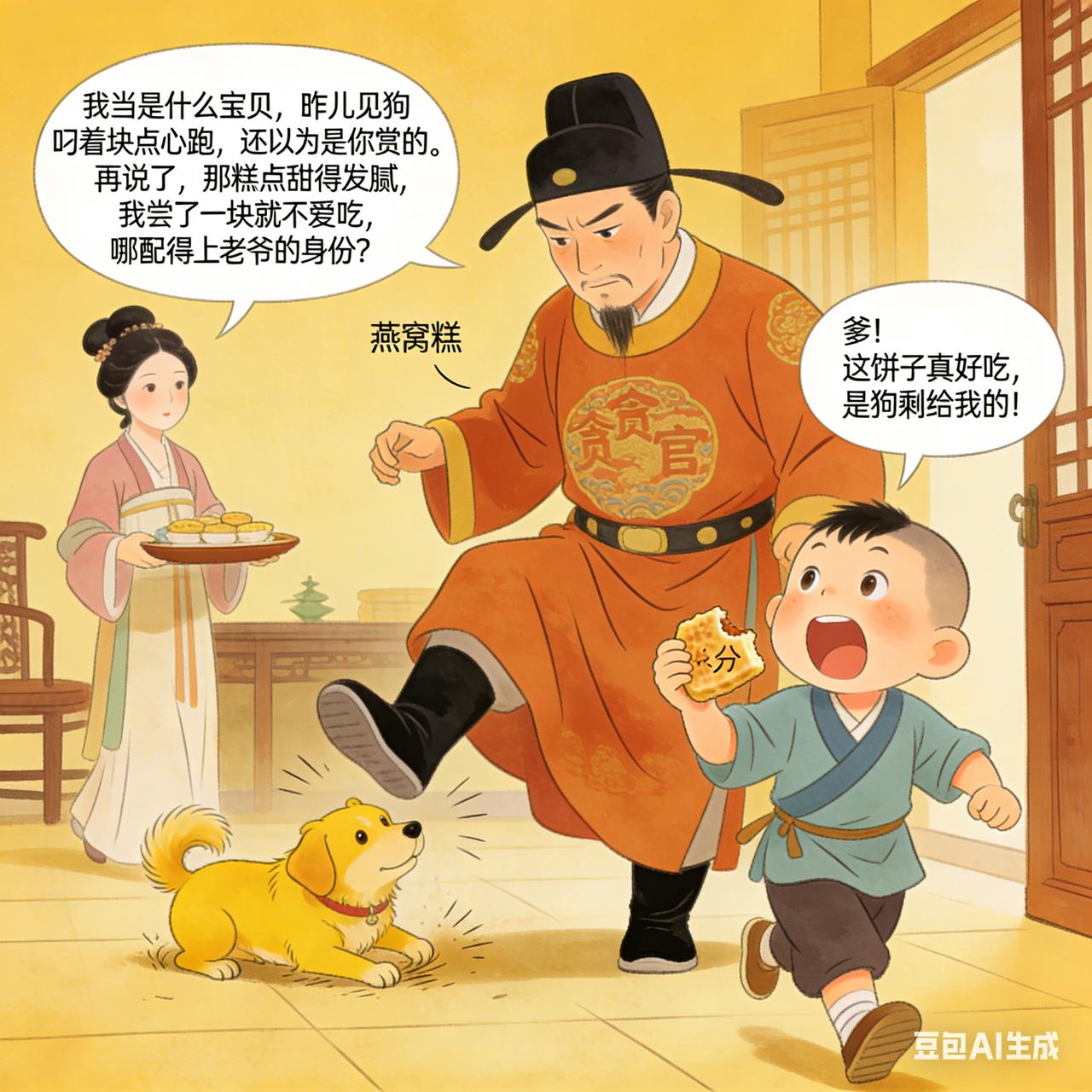 古代贪官搞笑段子有个贪官新收了箱名贵糕点，怕被家里人分食，偷偷藏在书房柜顶。