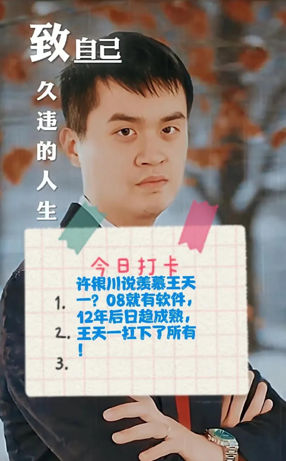 2025许银川说羡慕王天一？08就有软件，12年后日趋成熟，王天一扛下了所有！