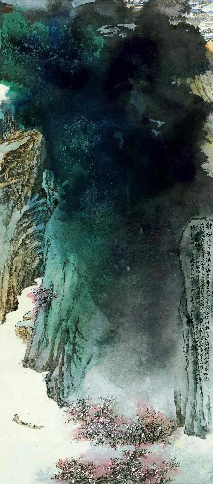 王铎：张大千的泼墨山水画，在中国堪称一绝。