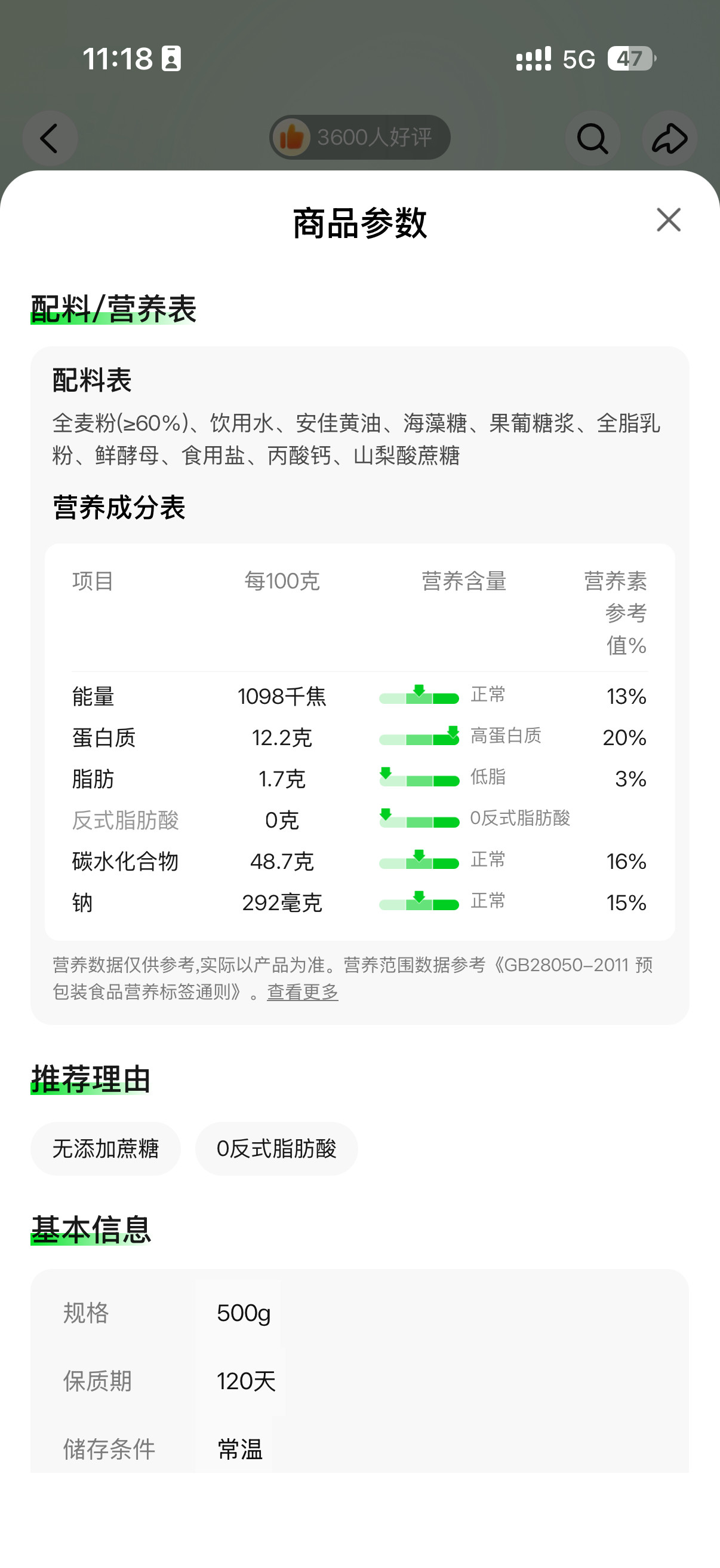 我最近买的这个全麦面包对我来说真的很完美…奶香味足，没有包装面包的那种塑料气味，