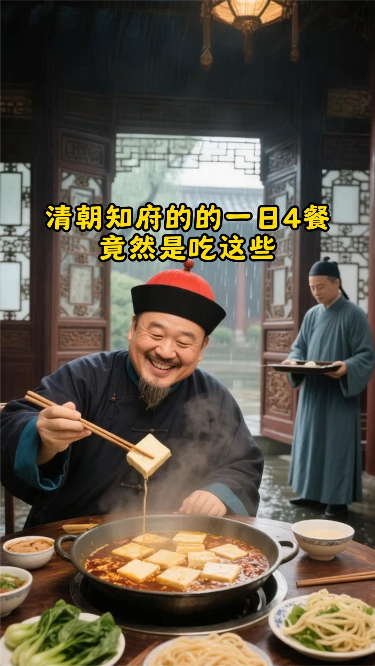 清朝知府的一日4餐竟然是吃这些。·一，早上(火锅炖豆腐)，以养胃清淡为主。·