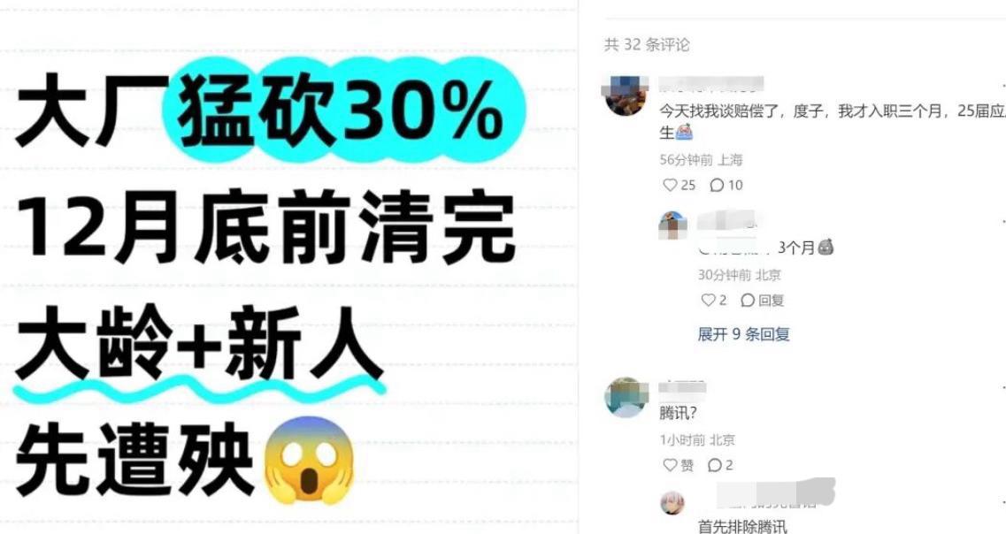后厂村的“熊厂”开始裁员了，大龄和新人比较危险！新人因为司龄短，裁掉的成本比