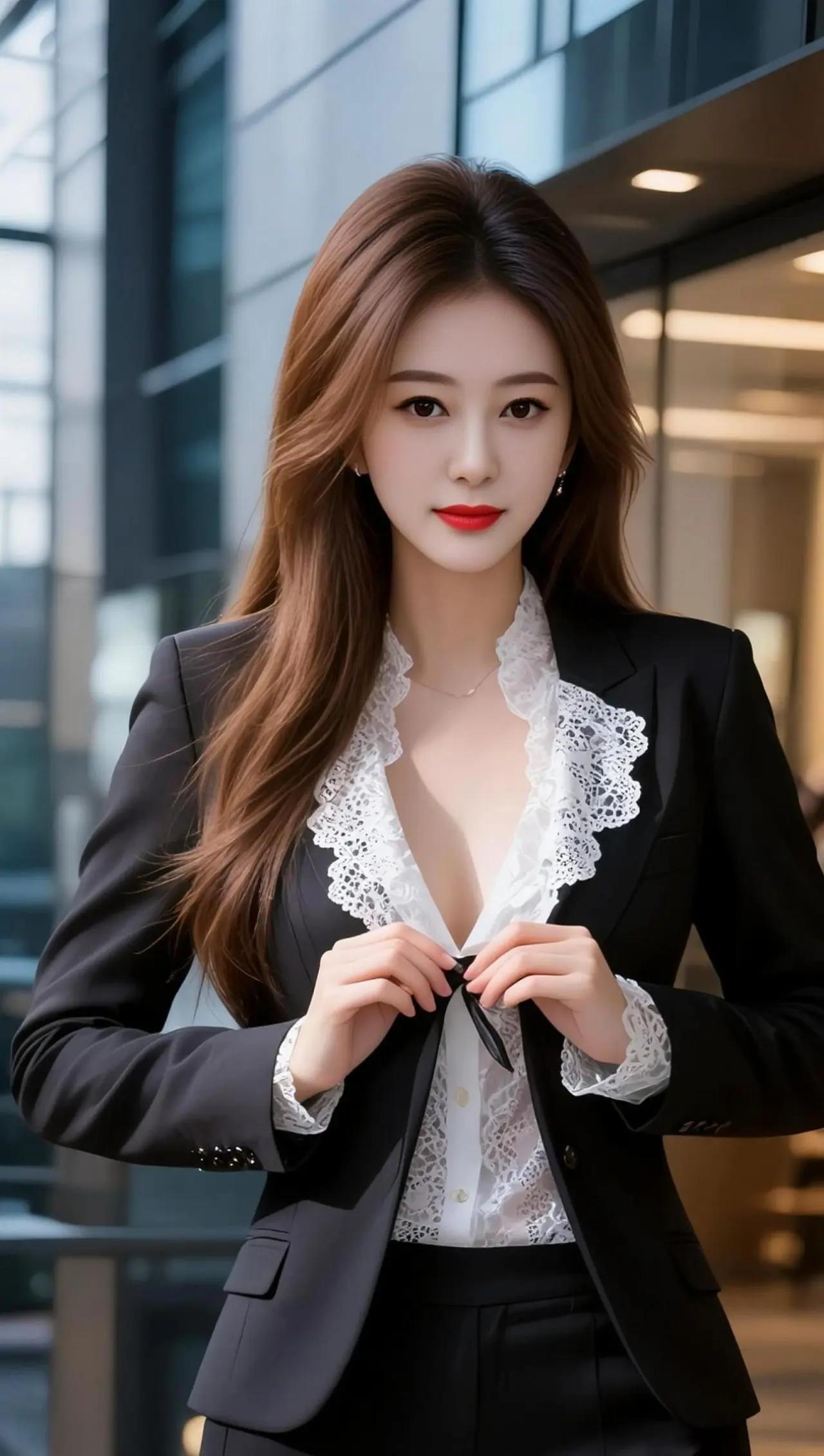 优雅白领风，精致蕾丝衬衫，职场女性魅力！