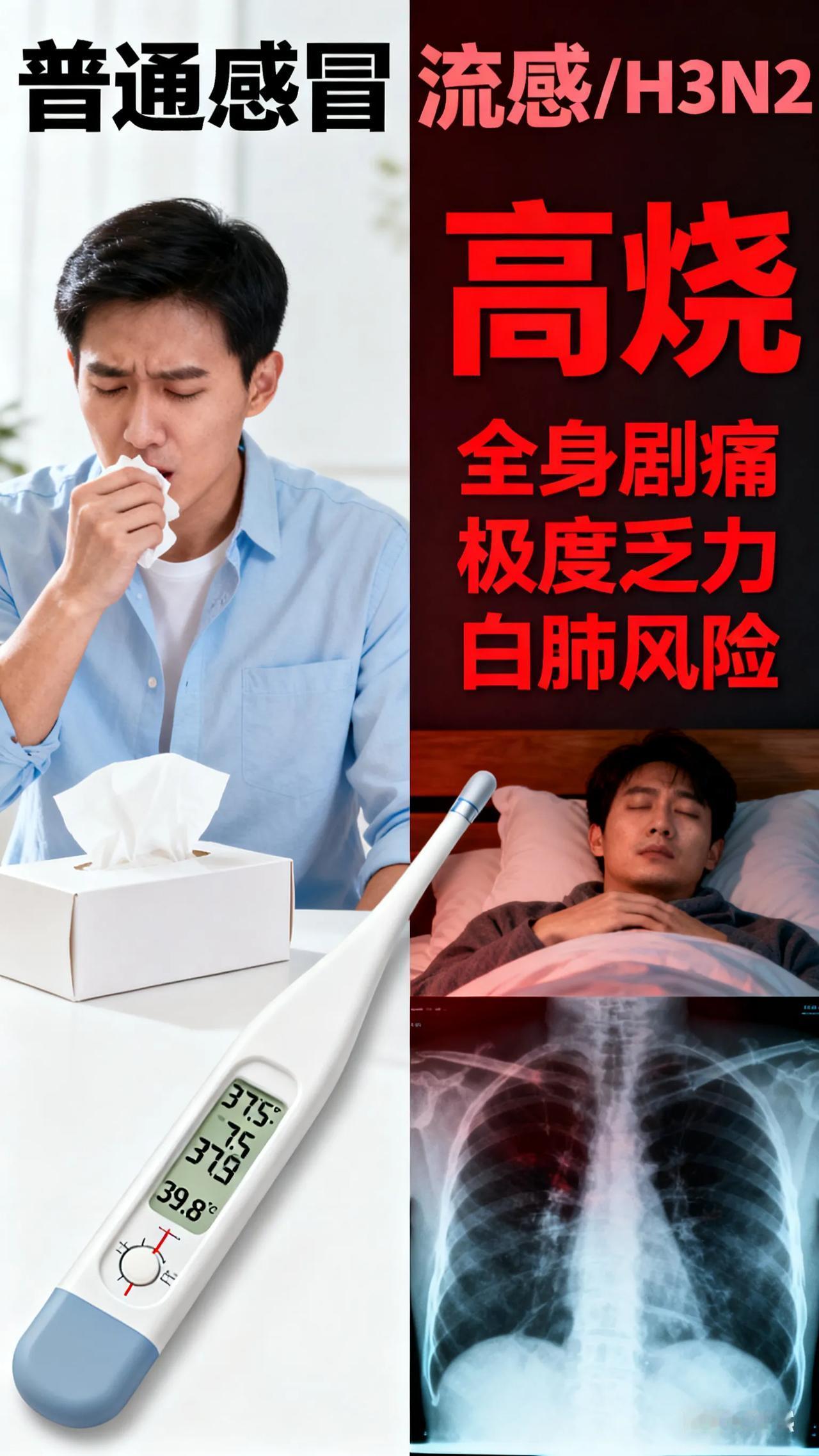 警惕！新毒株H3N2来势汹汹，有人硬扛3天成“白肺”，这些症状别当普通感冒千