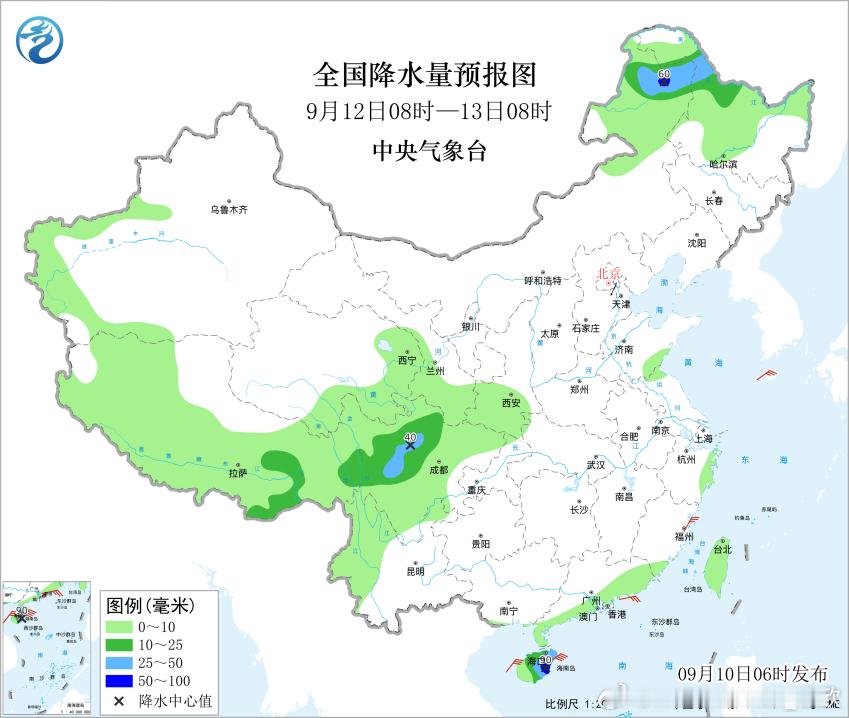【强降雨缩减】昨天到今晨，四川盆地西部和云南东北部一带，在冷暖空气交汇下，出现了
