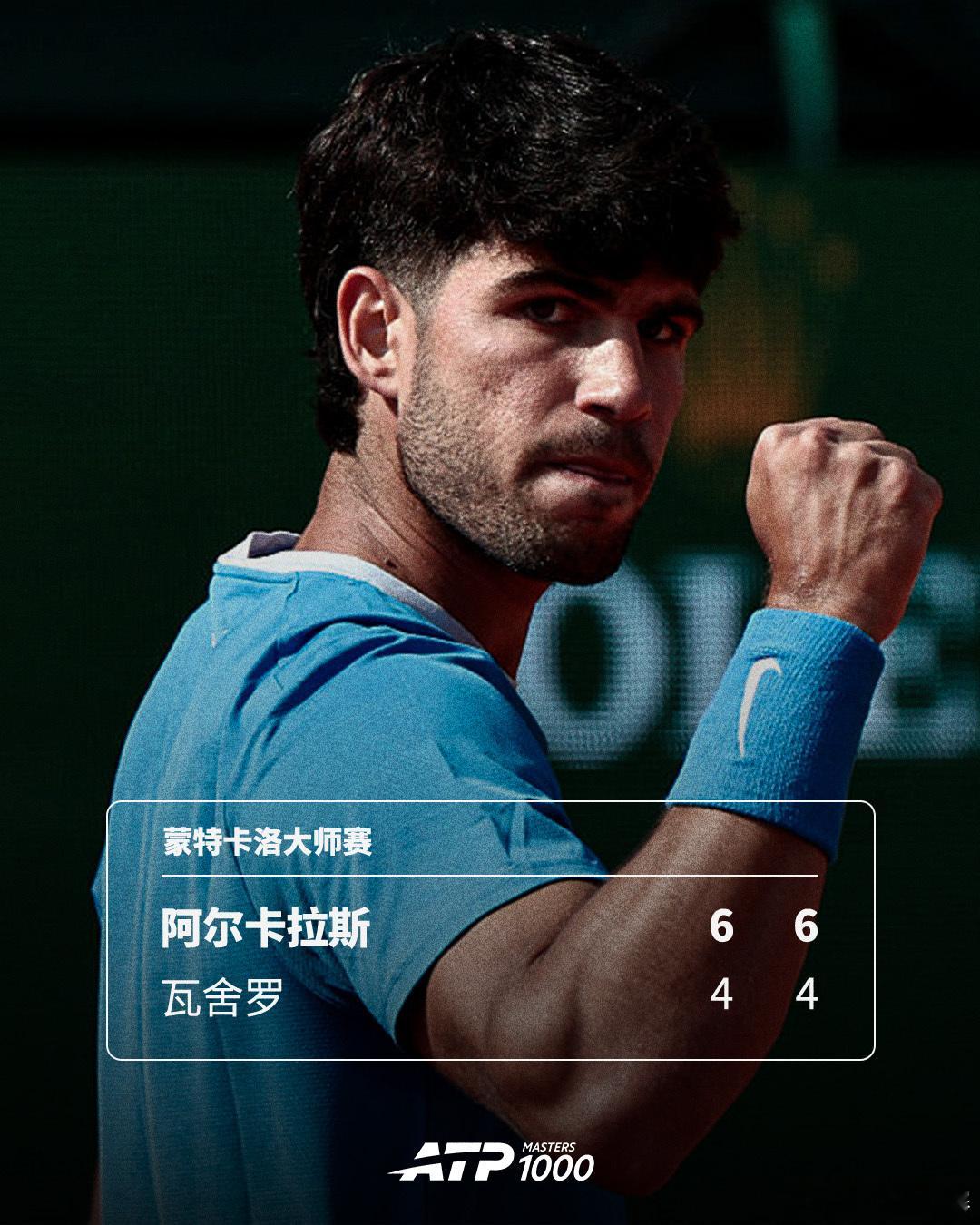 阿尔卡拉斯连续两年晋级蒙卡决赛💪ATP1000蒙特卡洛大师赛半决赛，头号种子