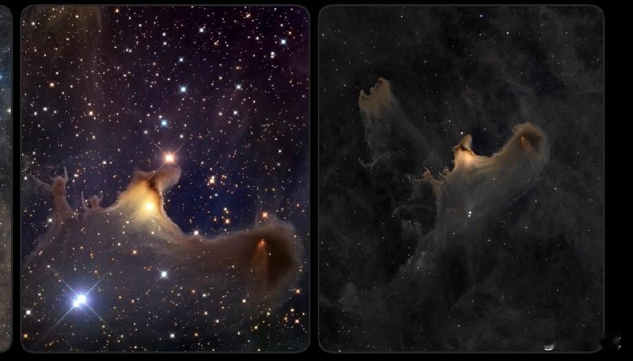 诡异的SH2-136，或称“幽灵星云”，位于1470光年外，位于天王👻座方向。