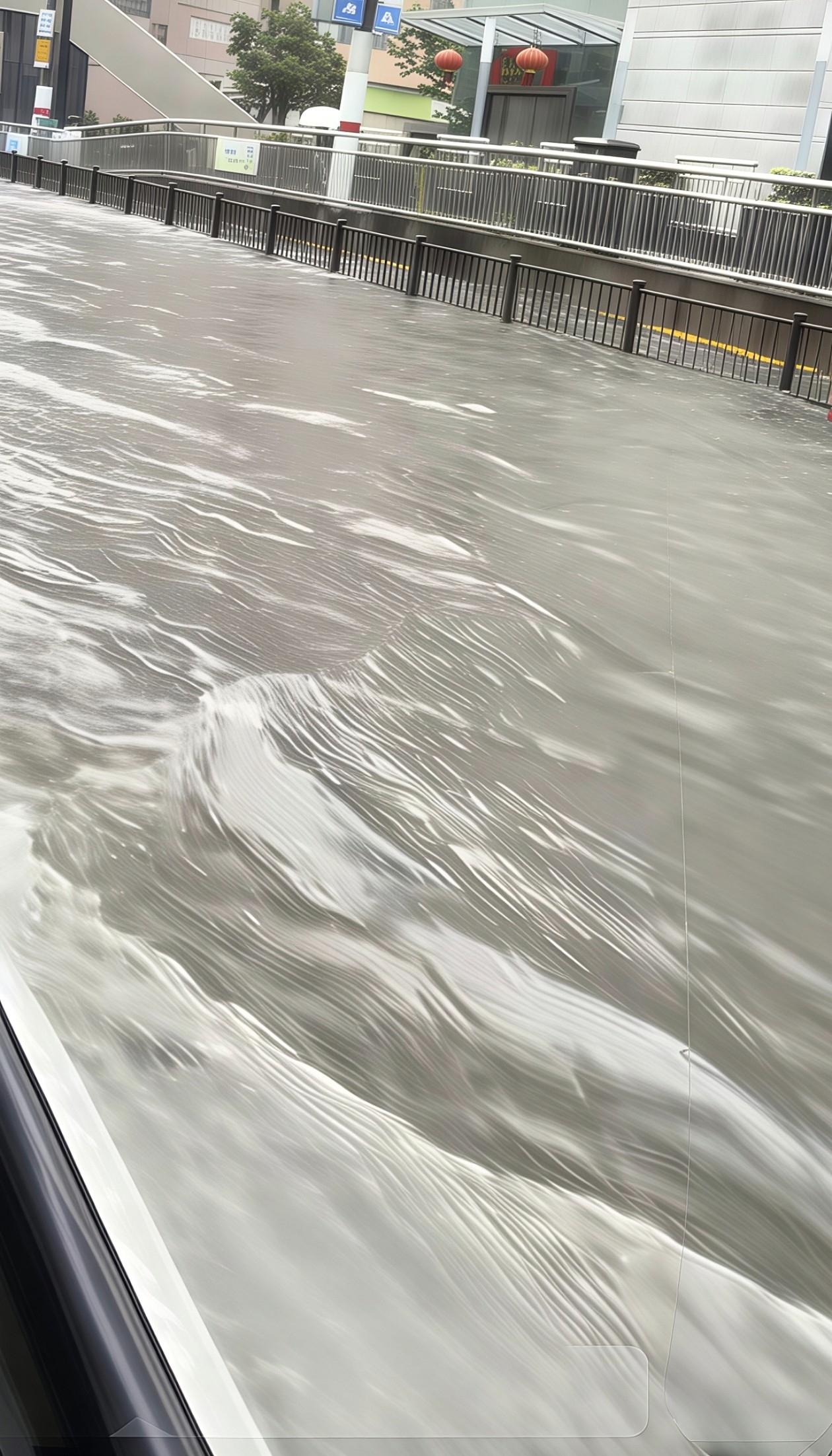 这图是今天早上的上海街头，是不是很震撼？今天，7月9日早上，瓢泼大雨让城市猝不