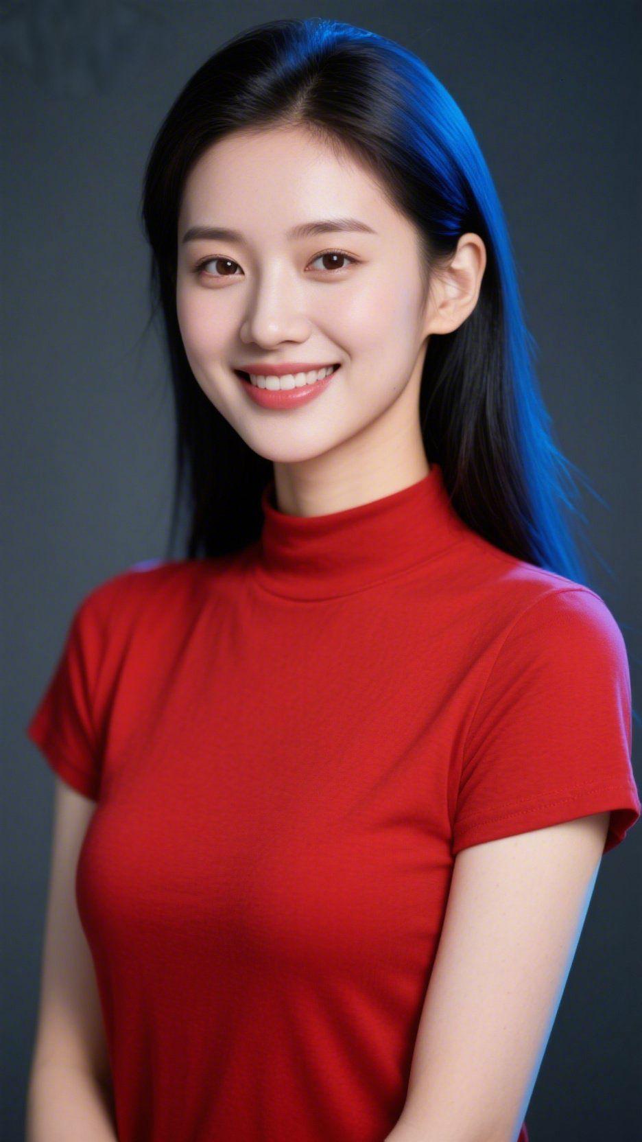 红衫见本心一袭红衫，是热烈的底色，更是本心的坦荡。她眉眼间舒展的笑意，如清