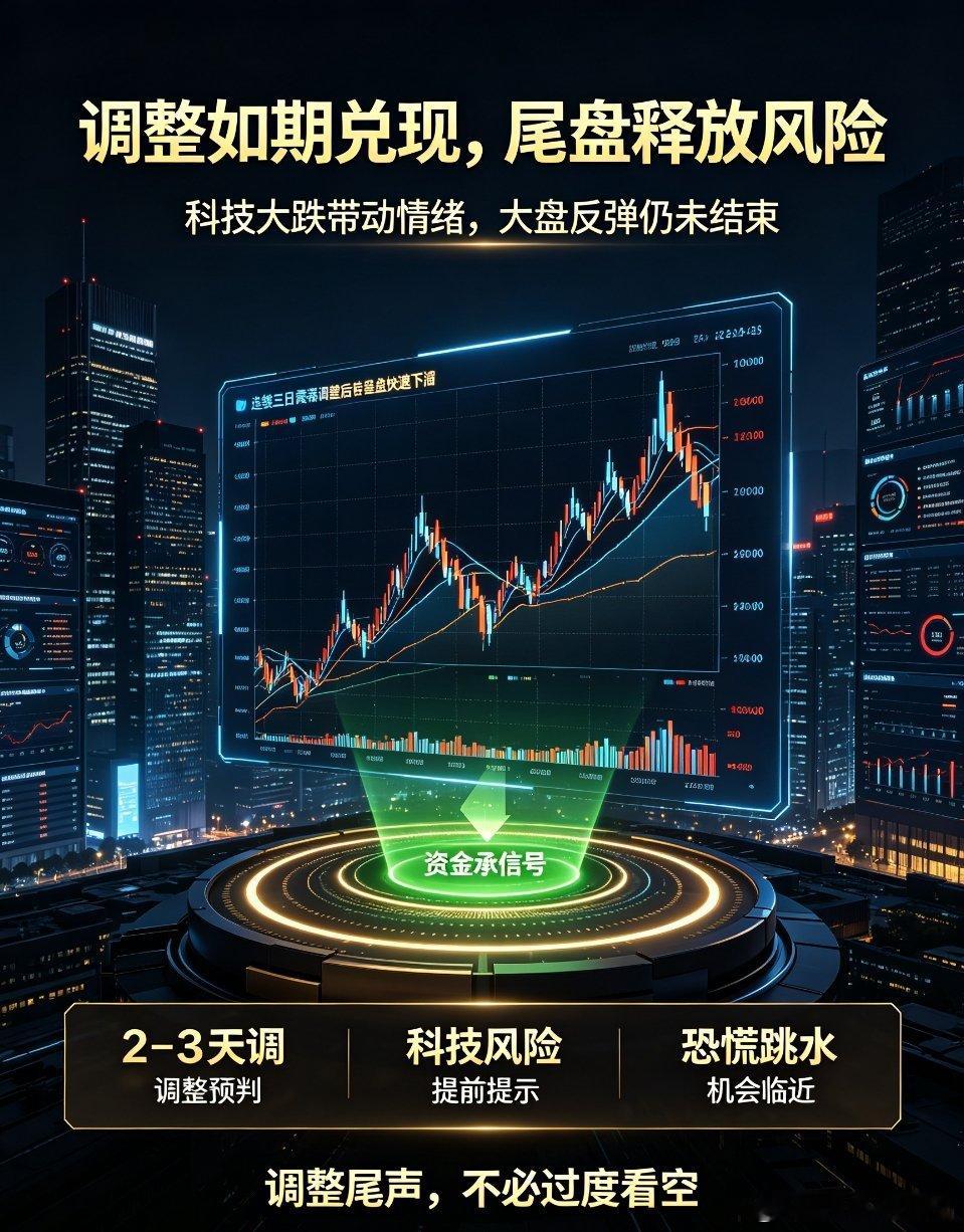 A股大盘调整如期兑现，尾盘跳水是机会而非风险早在本轮大盘上行阶段，我们就提前预判