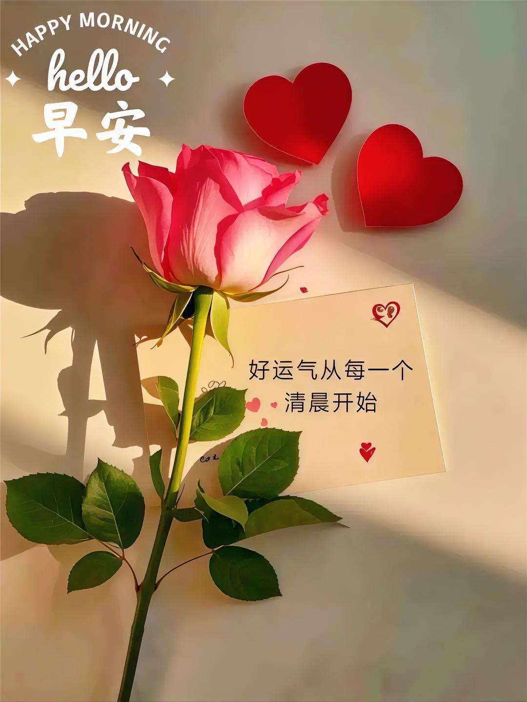 早安，好运从晨光开始，每一朵都藏着惊喜，今天也要元气满满哦！分享早安图片