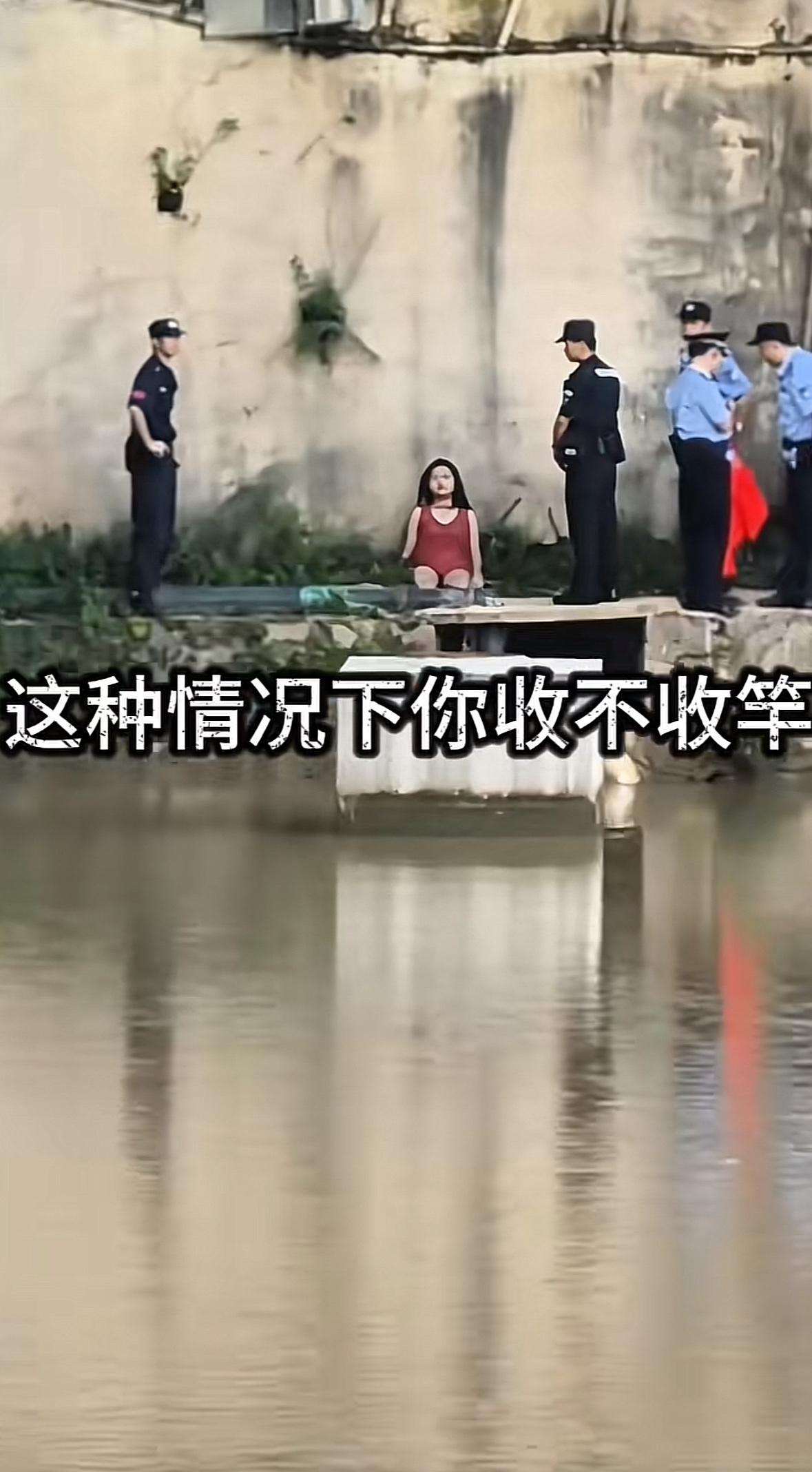 一女子跳河，钓鱼佬果然够淡定，是真的一点不慌，女子同一天跳了两次，岑溪今年跳了几