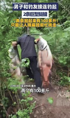 “这就是命啊！”重庆云阳，一男子和好友去野外钓鱼时，竟然接连钓起2条巨型鲢鳙，重