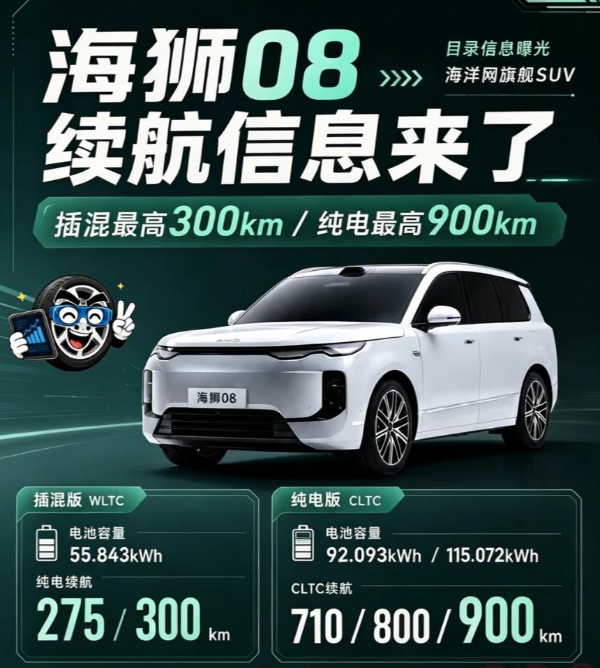 海狮08纯电版900km续航,比亚迪这次把SUV续航天花板抬高了看了6月那批新
