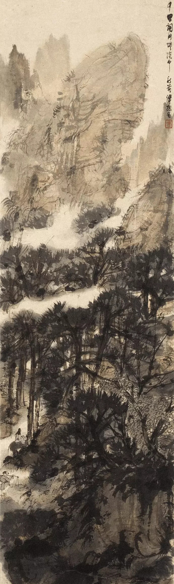 傅抱石1940年作千里关河图。傅抱石，是一位站在历史交汇点上的大师。他的作品