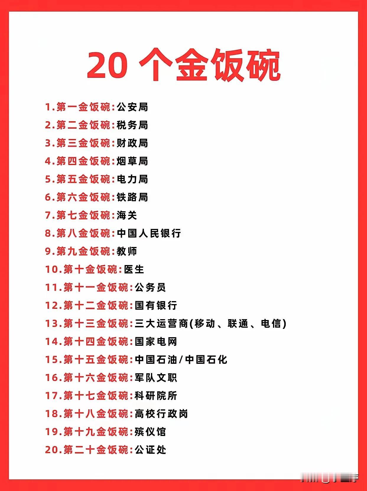 所谓的金饭碗、铁饭碗，其实就是那些稳定又多金的职业。像医生和教师，一直被认为是铁