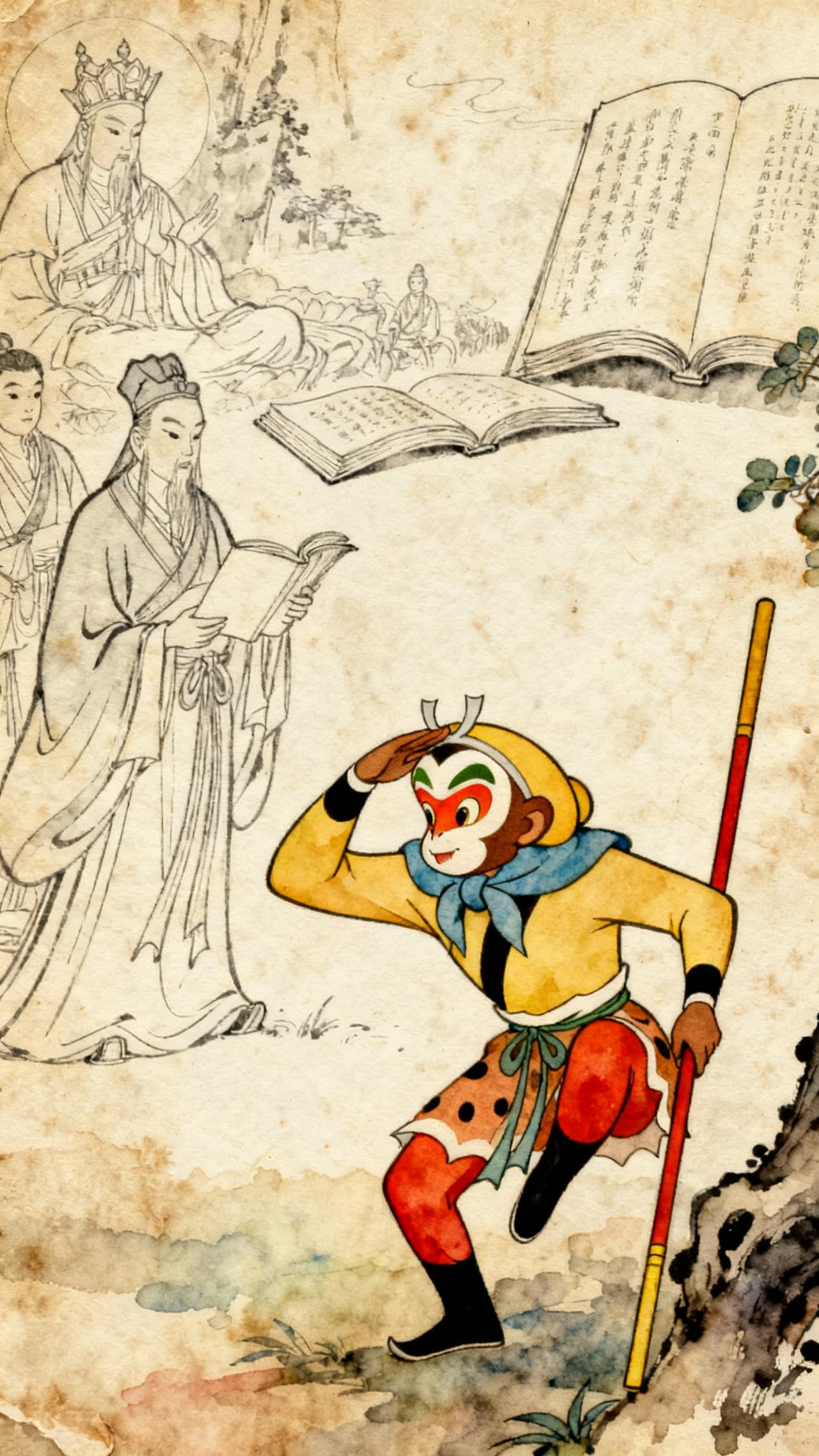 孙悟空一生最大的敌人，在第一章就出现了。第一回里有一句不起眼的话：“每受天