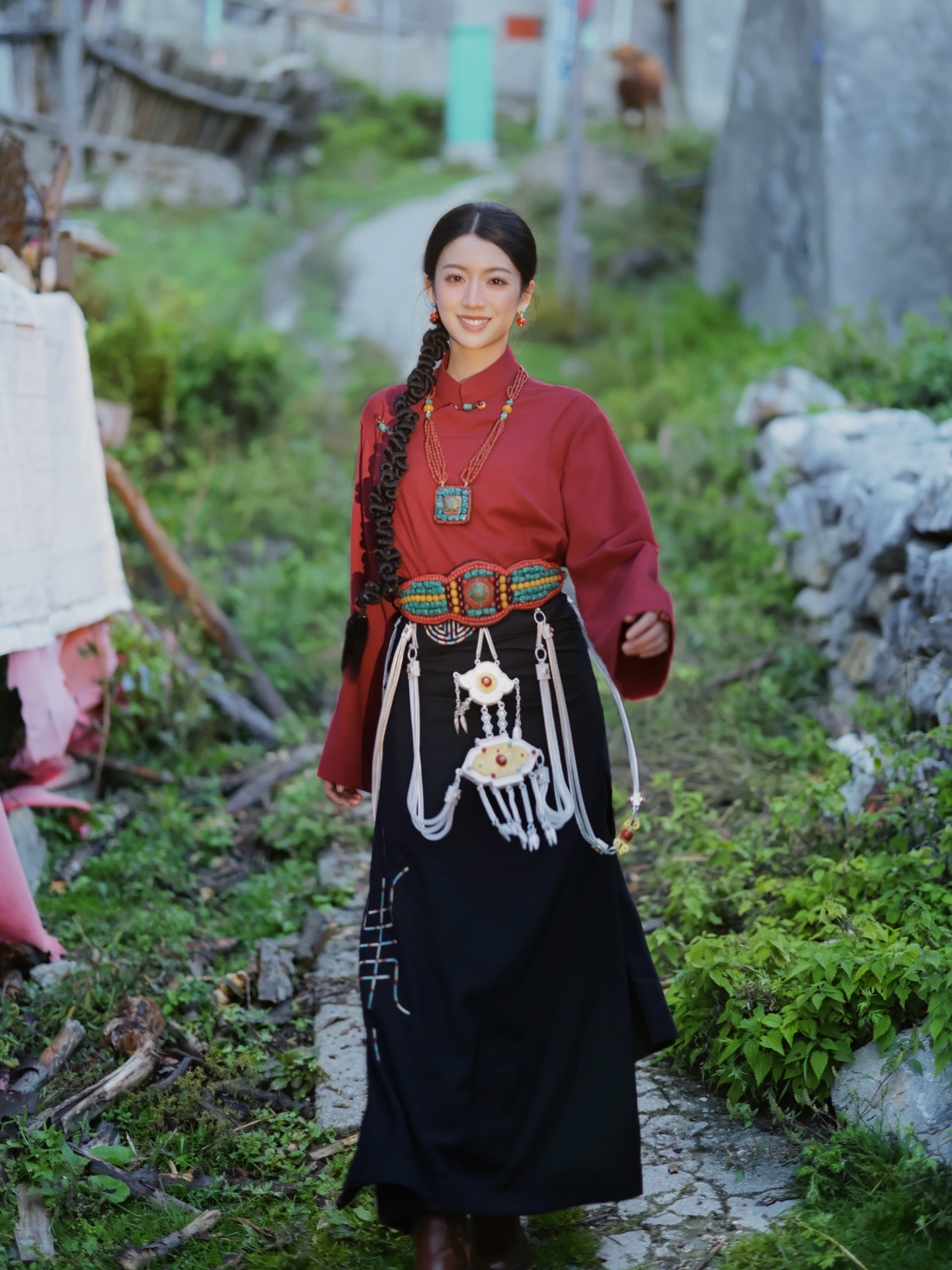 蔡思贝九寨沟游玩拍写真