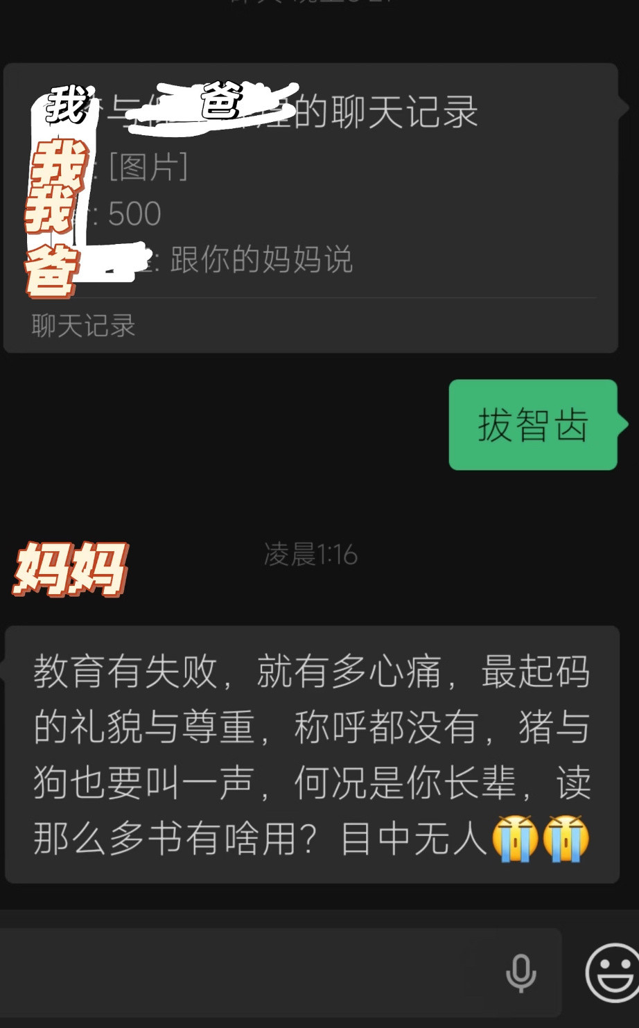 和父母这样对话正常吗