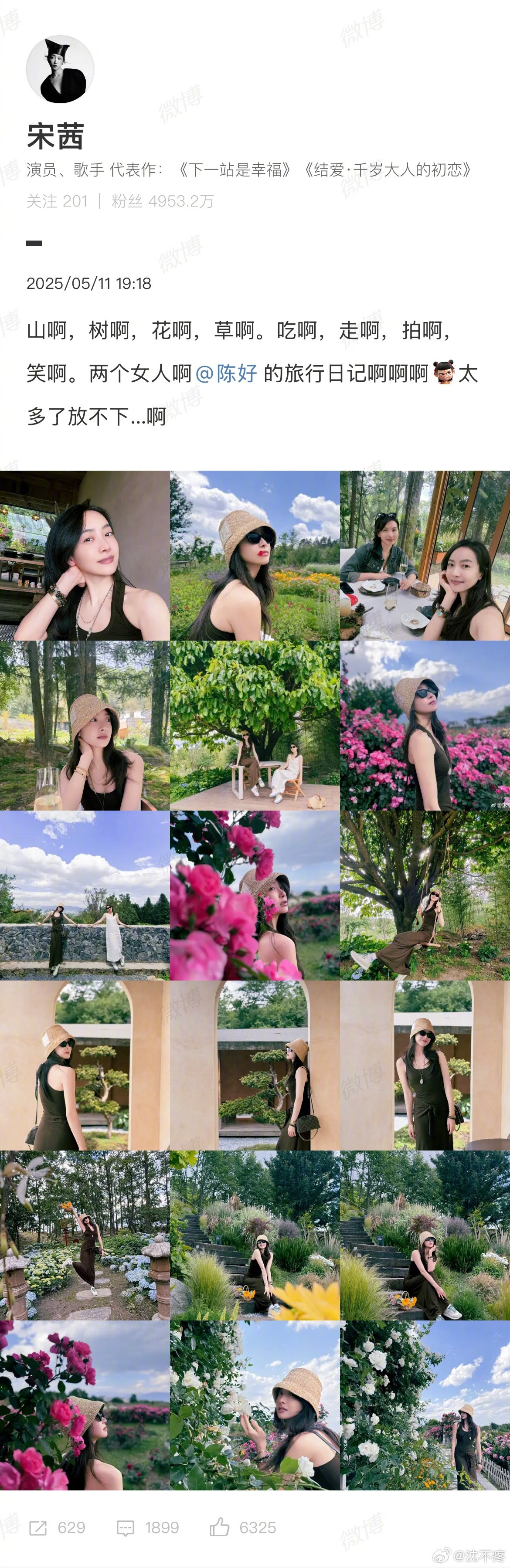 宋茜陈好旅行照太多了宋茜陈好演我和闺蜜旅行状态[笑着哭]女孩子出门玩就是互相