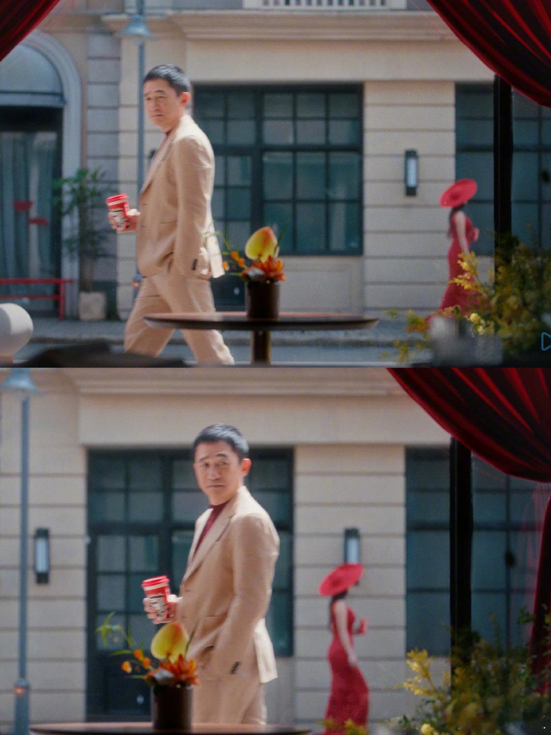 梁朝伟迪丽热巴好像在拍电影红与咖的相遇，真的把画面高级感直接拉满。明媚动人，红