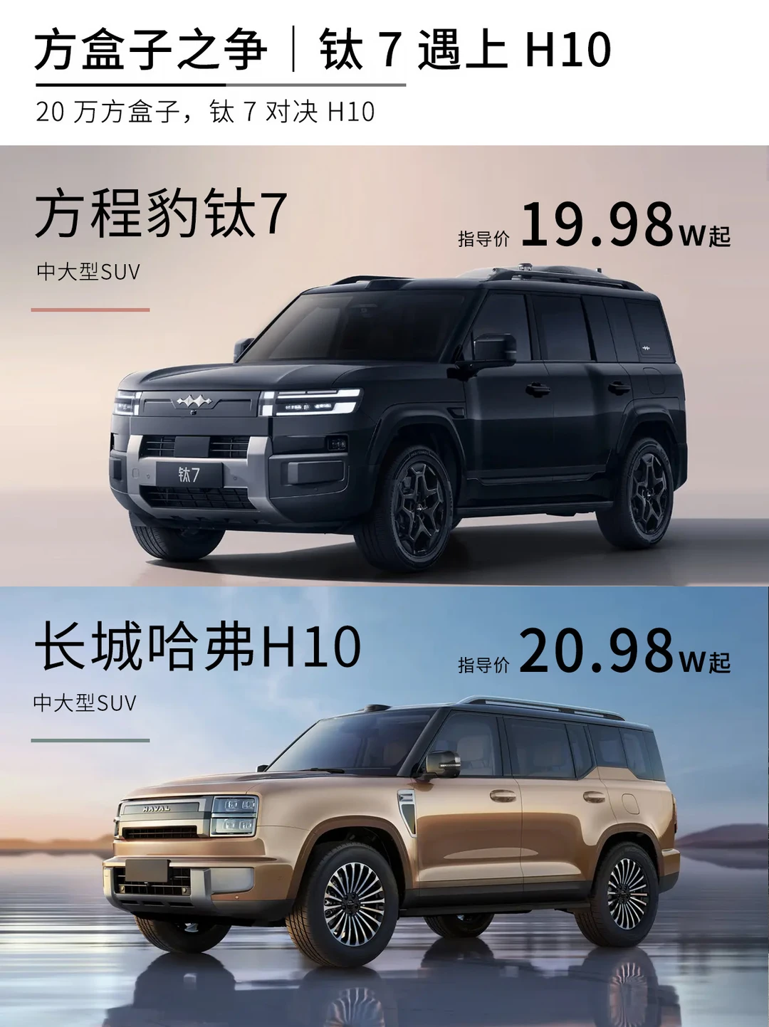 你要的方形盒子，方程豹钛7DM和哈弗H10