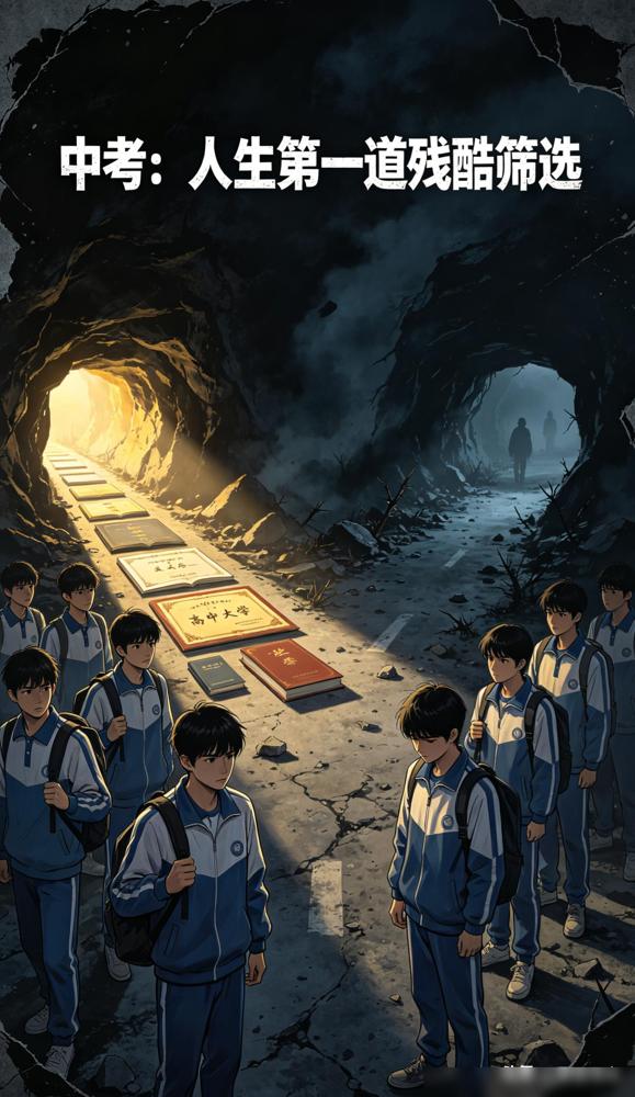 你信吗？中考比高考，狠一万倍。我前阵子才听楼下邻居念叨，他家娃去年中考差了两