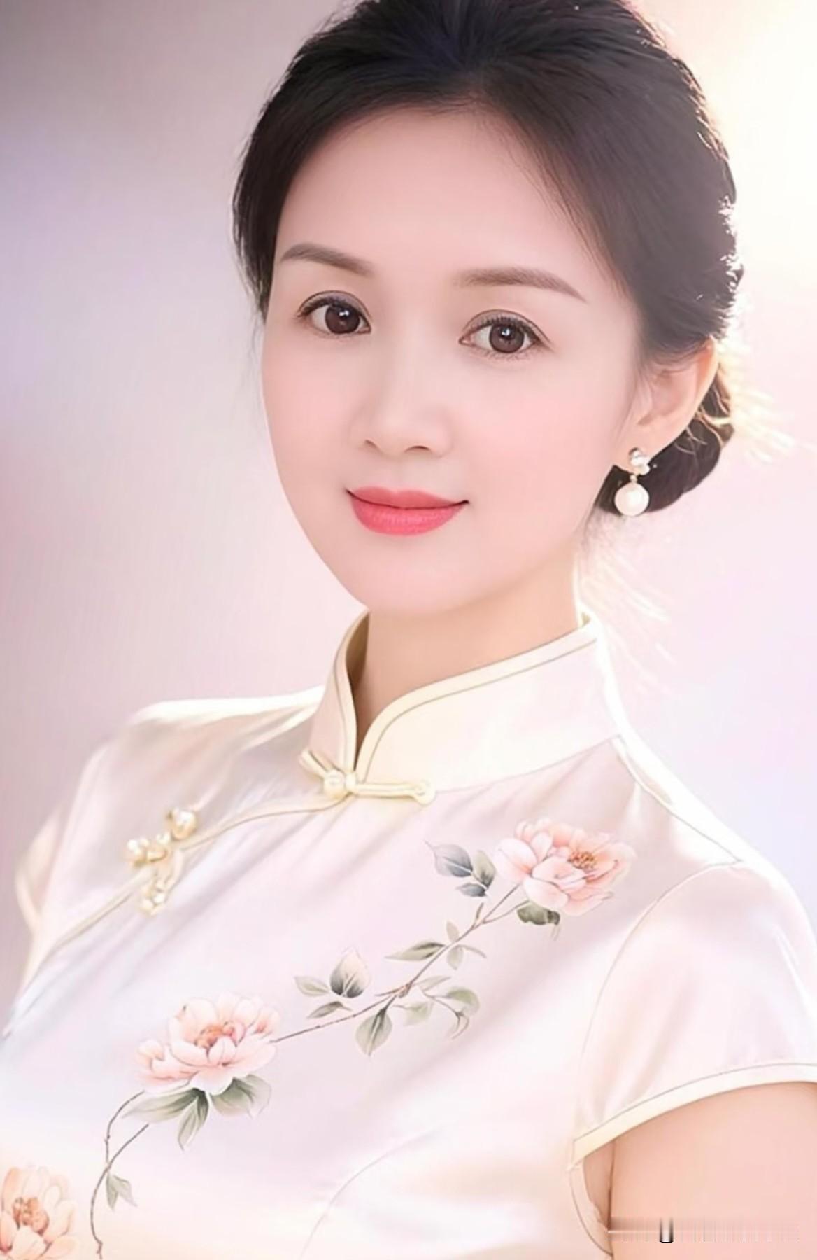 点绛唇·旗袍素缎裁云，浅描花影春光透。玉簪轻扣，鬓畔香微漏。眼似星