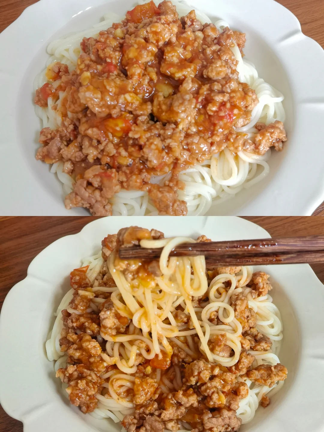 番茄肉酱拌面，娃吃了一大碗！
