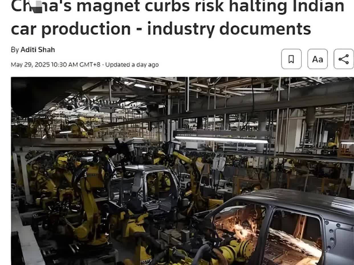 中国严管稀土出口，没想到第一个扛不住的竟然是印度车企！中国一“攥紧”稀土