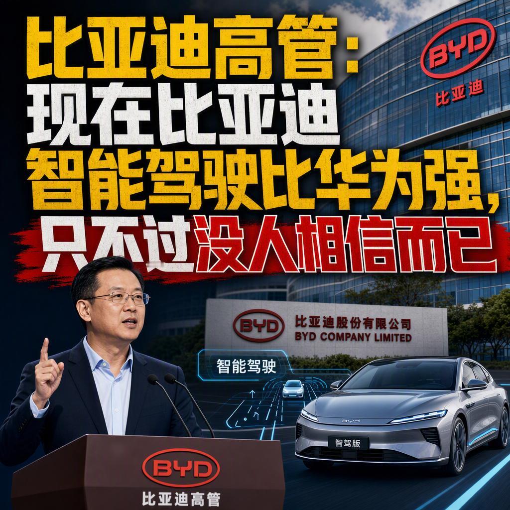 很多人默认华为智驾是天花板，比亚迪只是个"造车的"。但比亚迪高管张卓最近甩出一