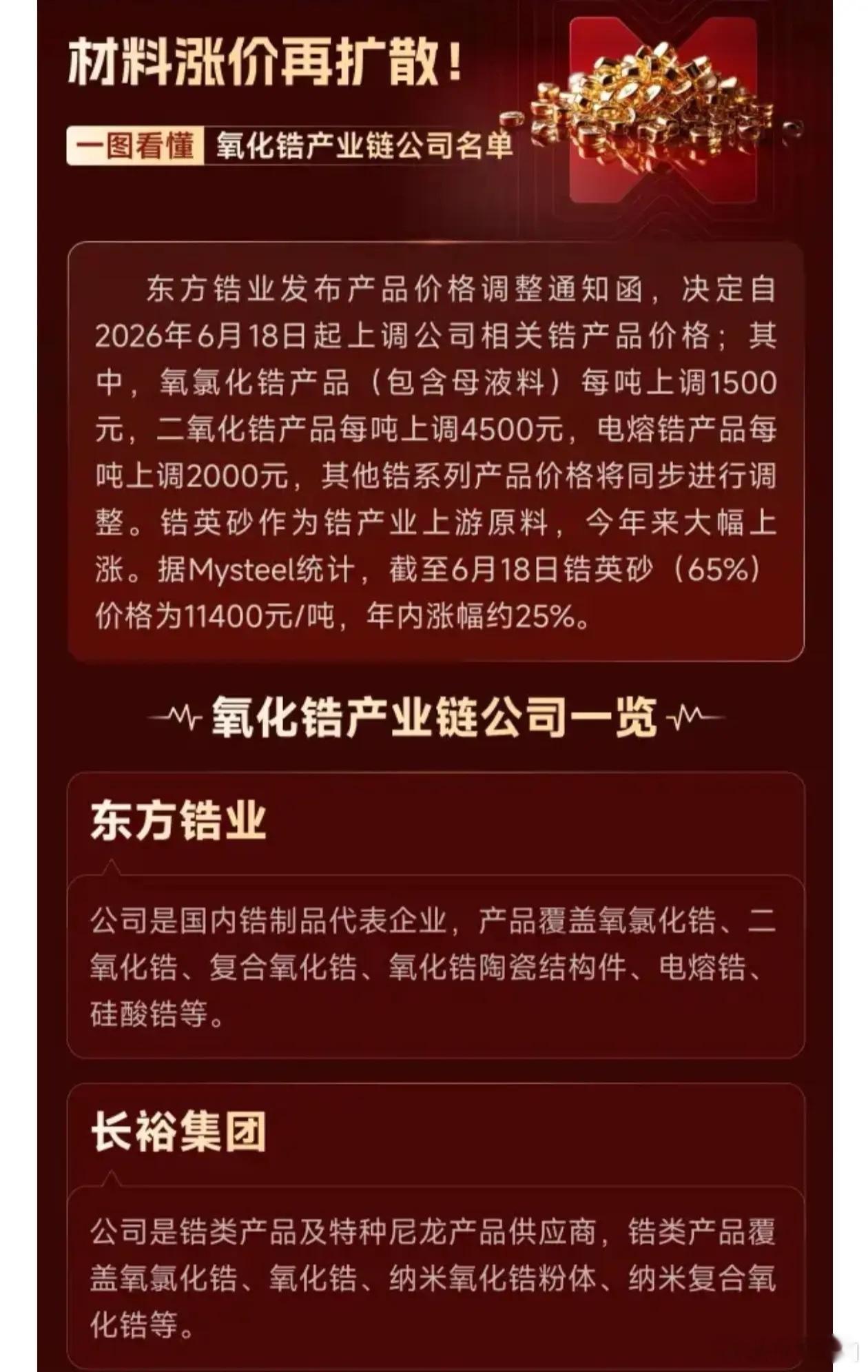 材料涨价再扩散一图看懂氧化锆产业链公司一览