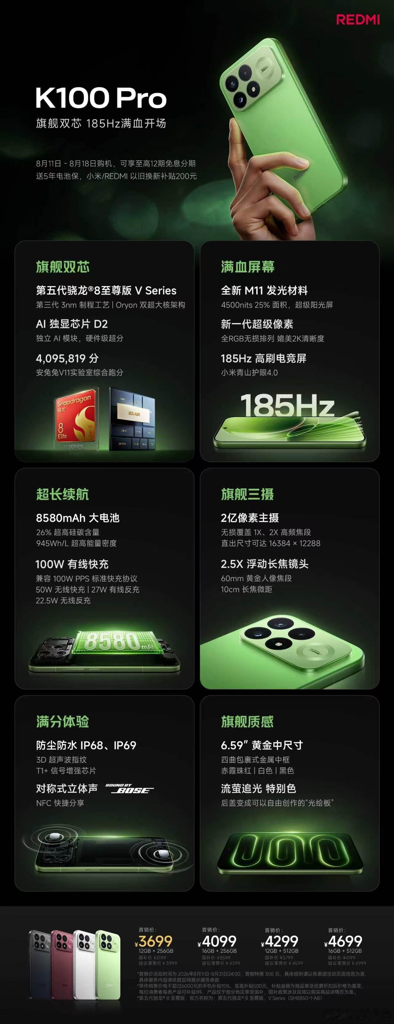 红米的第一台小屏Pro机型红米K100Pro也来啦M11基材和第二独显芯片都是