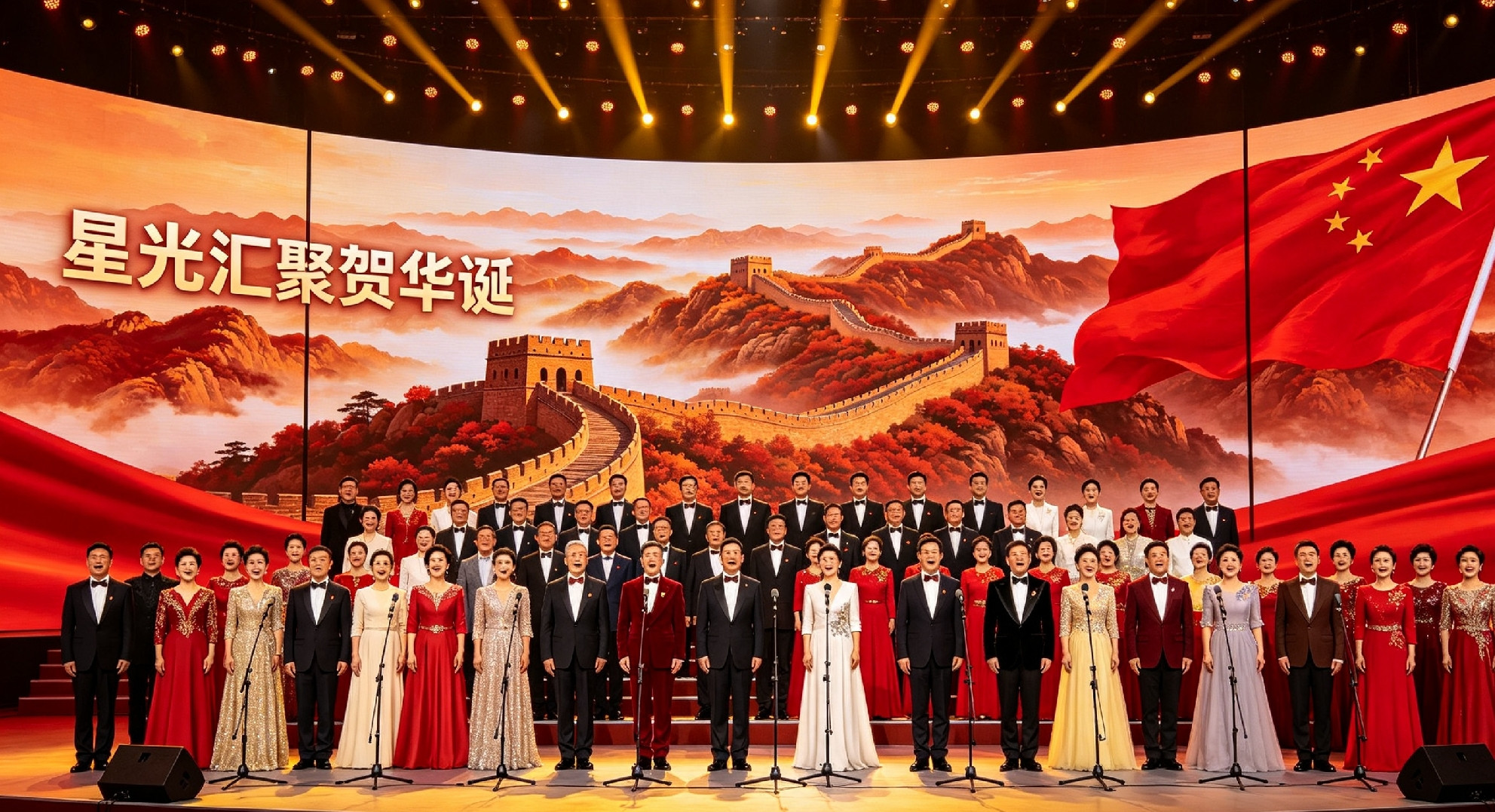 标题：星光汇聚贺华诞！央视国庆晚会完整阵容官宣，老中青三代同台金秋十月，举国同庆。中央广播电视总台《