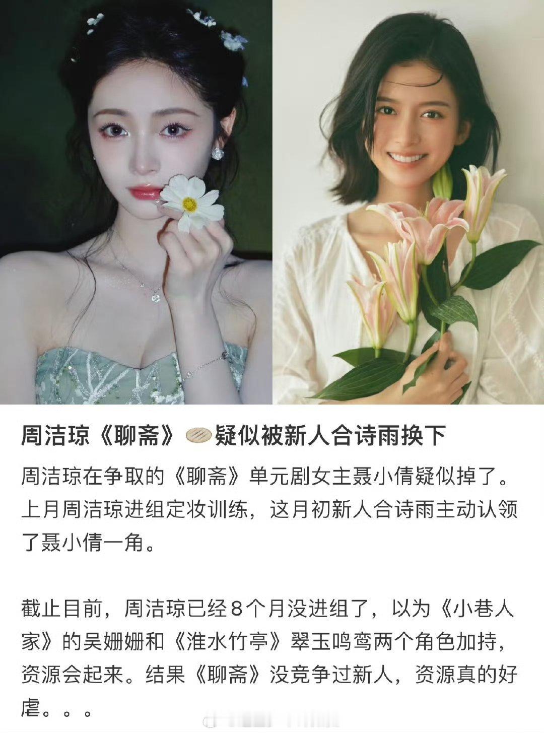 这个合诗雨是怎么回事？前段时间说取代了周洁琼演了聊斋单元剧的女主，现在赵嘉敏都进