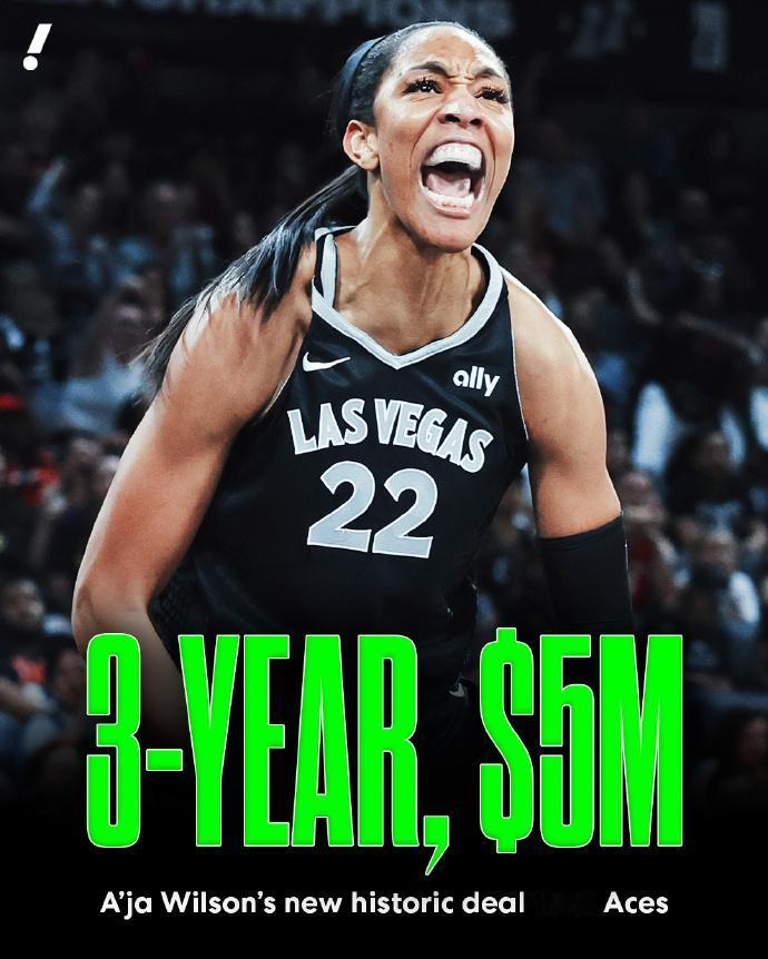 阿德巴约：3年1.6亿美元阿贾·威尔逊：3年500万美元阿贾·威尔逊的合同