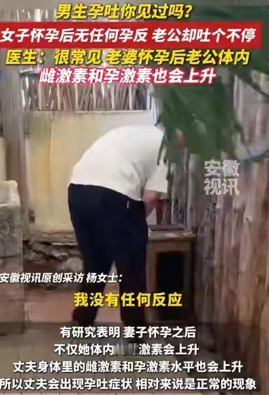 太离谱又太神奇！老公孕吐你见过吗？山西有位杨女士怀孕后那叫一个“岁月静好”，一点