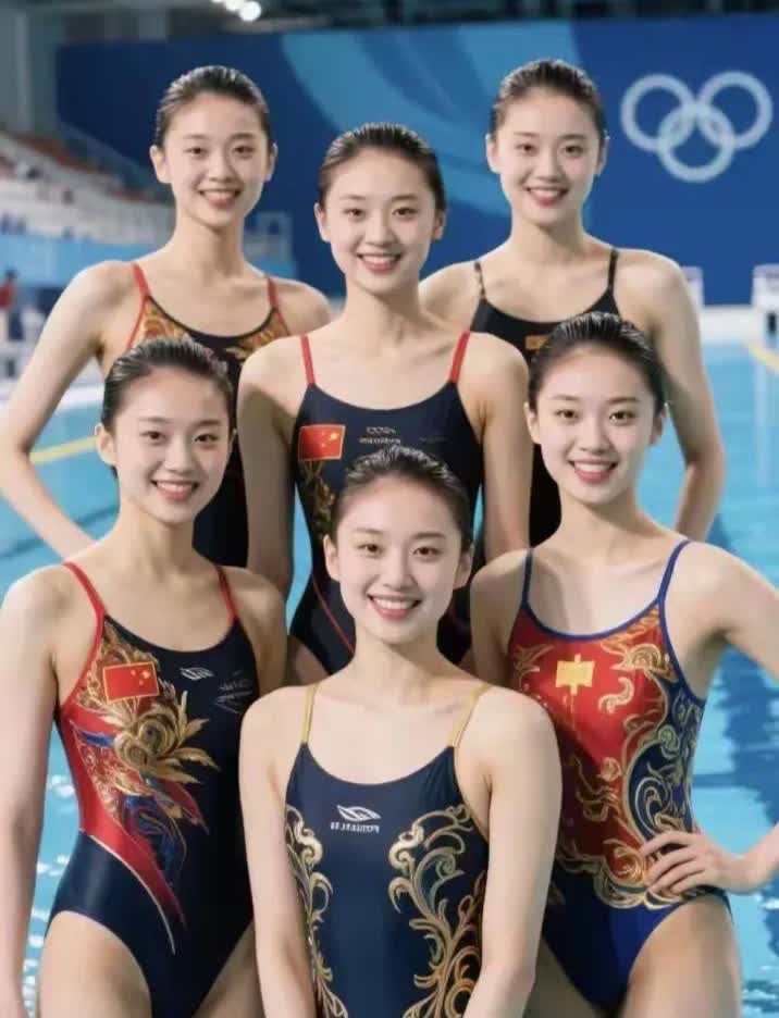 🏊‍♀️🏊‍♂️中国游泳队合影，赛场上的英姿飒爽！