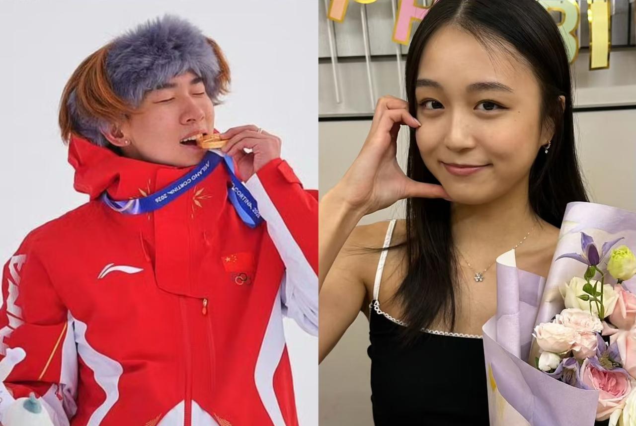 看了苏翊鸣才知道什么叫事业爱情双丰收当苏翊鸣拿到米兰冬奥运金牌当天，女朋