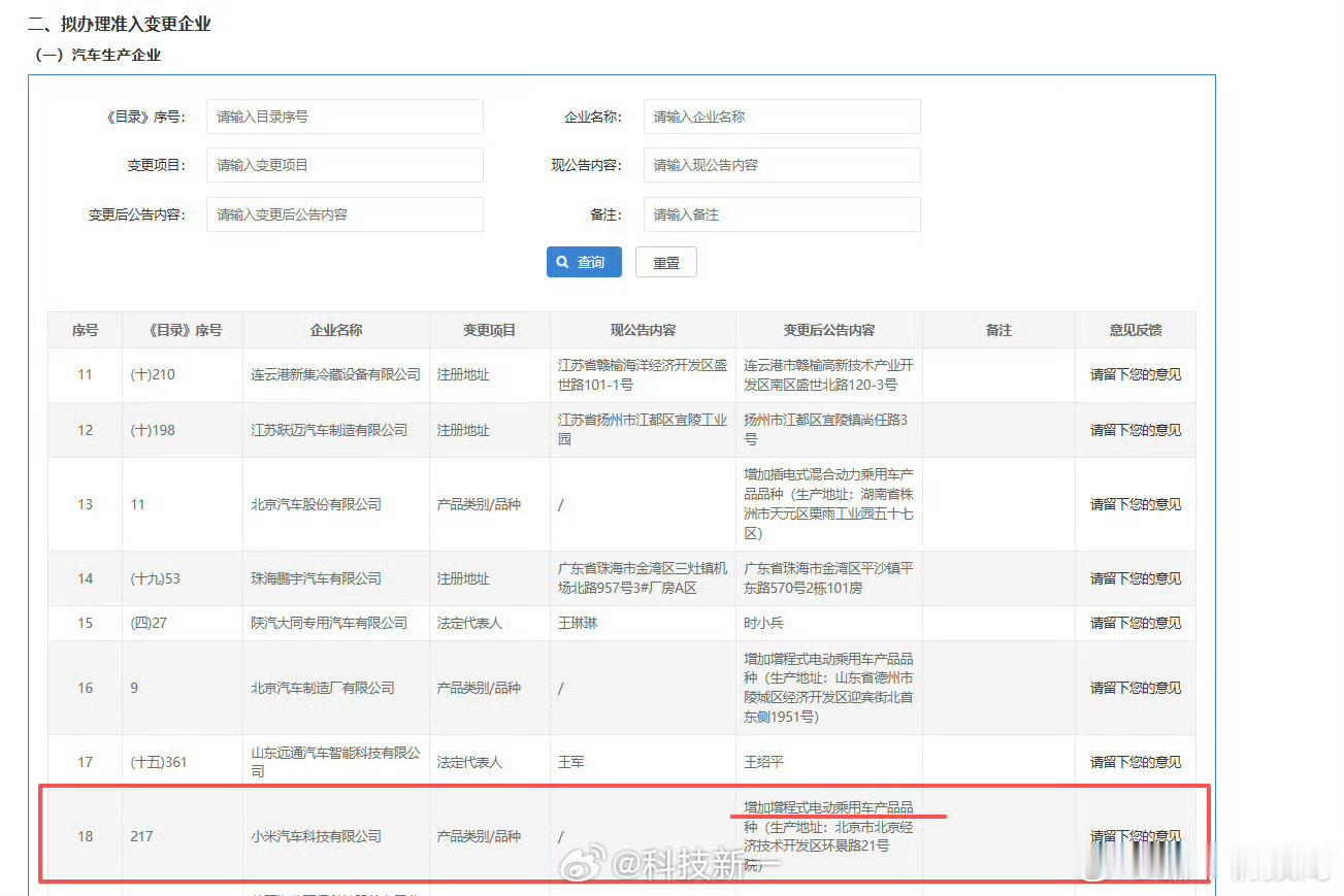小米获批增加增程式乘用车品类，也就是内部代号昆仑系列。小米的增程车几年前网上就有