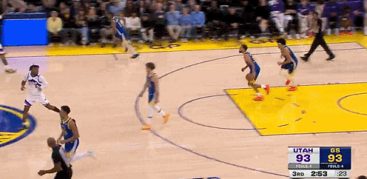 太吓人了，勇士123-114大胜爵士，这场比赛库里有一个球很吓人，这个球库里自己