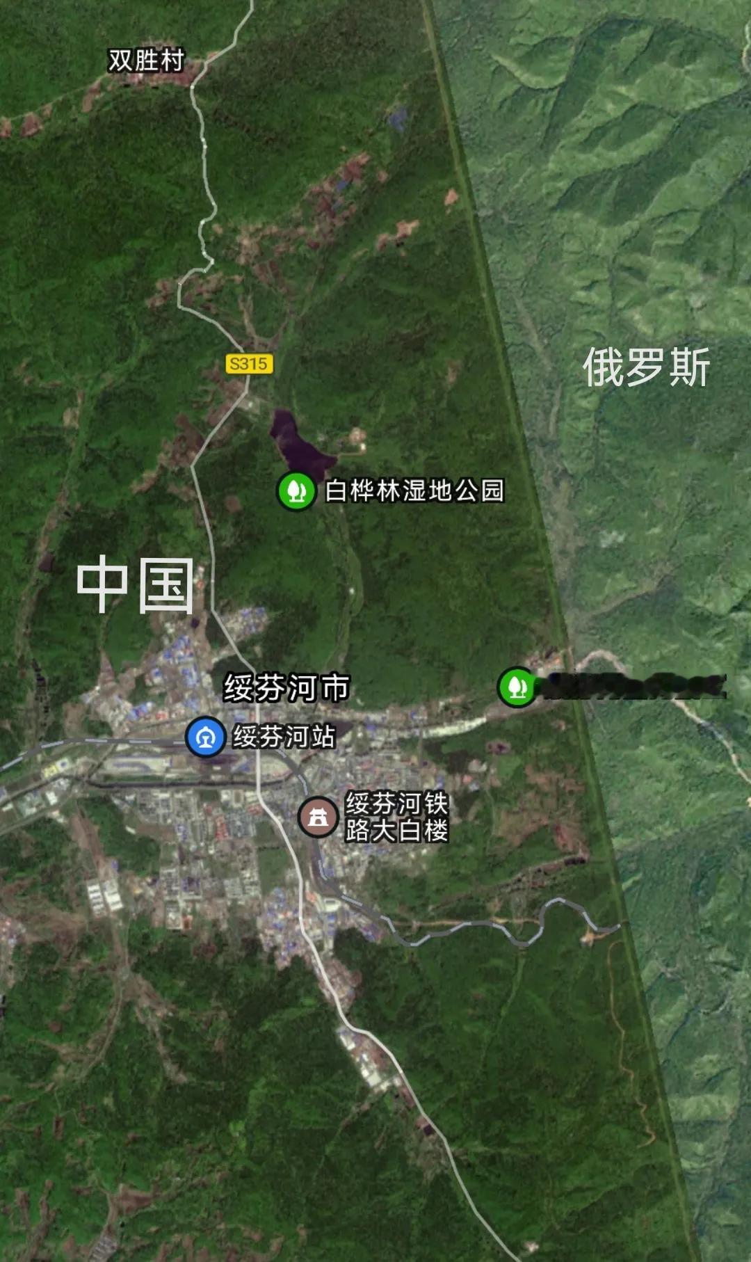 黑龙江省绥芬河市地图有一条笔直的分界线。直线分界通常是殖民的痕迹，是近代帝国主义