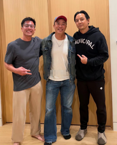 吴彦祖、安志杰、吴振天聚会，阿祖的颜值真的不占优势，发际线后移，蓄胡渣不修边幅，